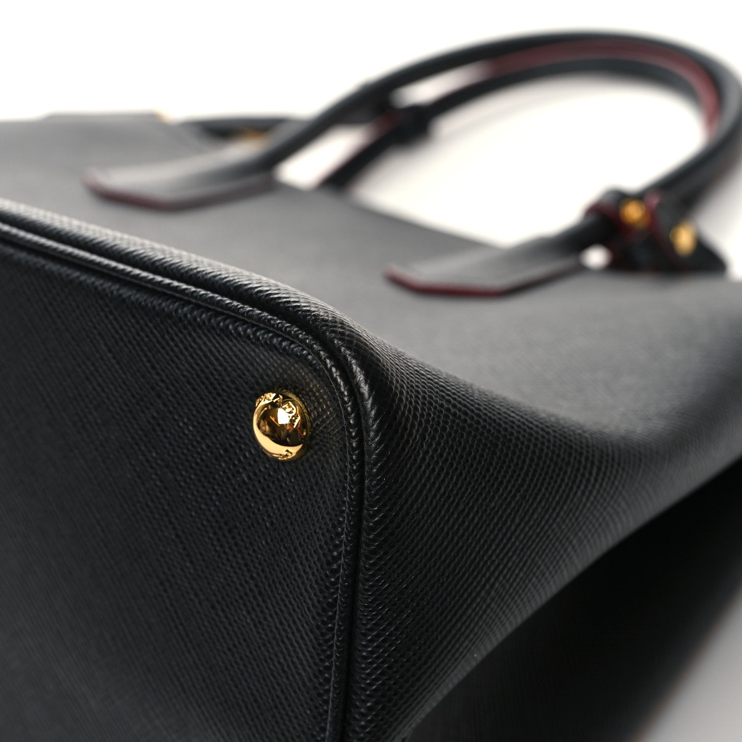 Prada Saffiano Cuir Large Double Bag Black Fuoco 12 of 12