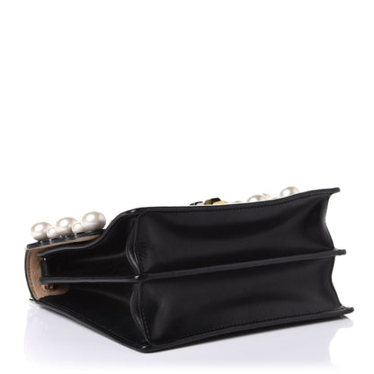 Fendi Vitello Liberty Pearl Scalloped Studded Small Kan I Shoulder Bag Black 4 of 10