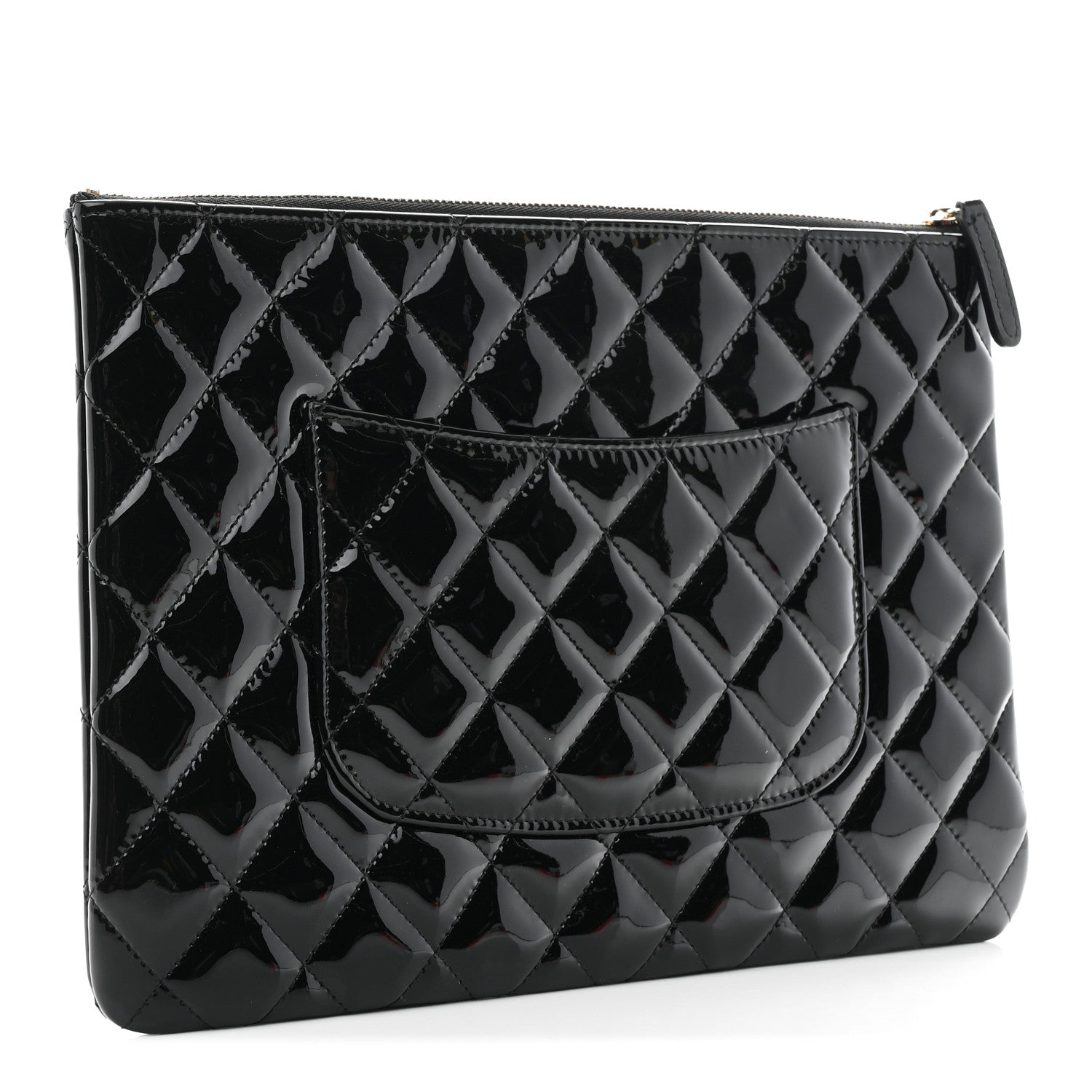 Chanel Patent Calfskin Quilted Medium Cosmetic Case Black 3 of 8