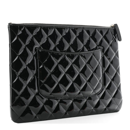 Chanel Patent Calfskin Quilted Medium Cosmetic Case Black 3 of 8