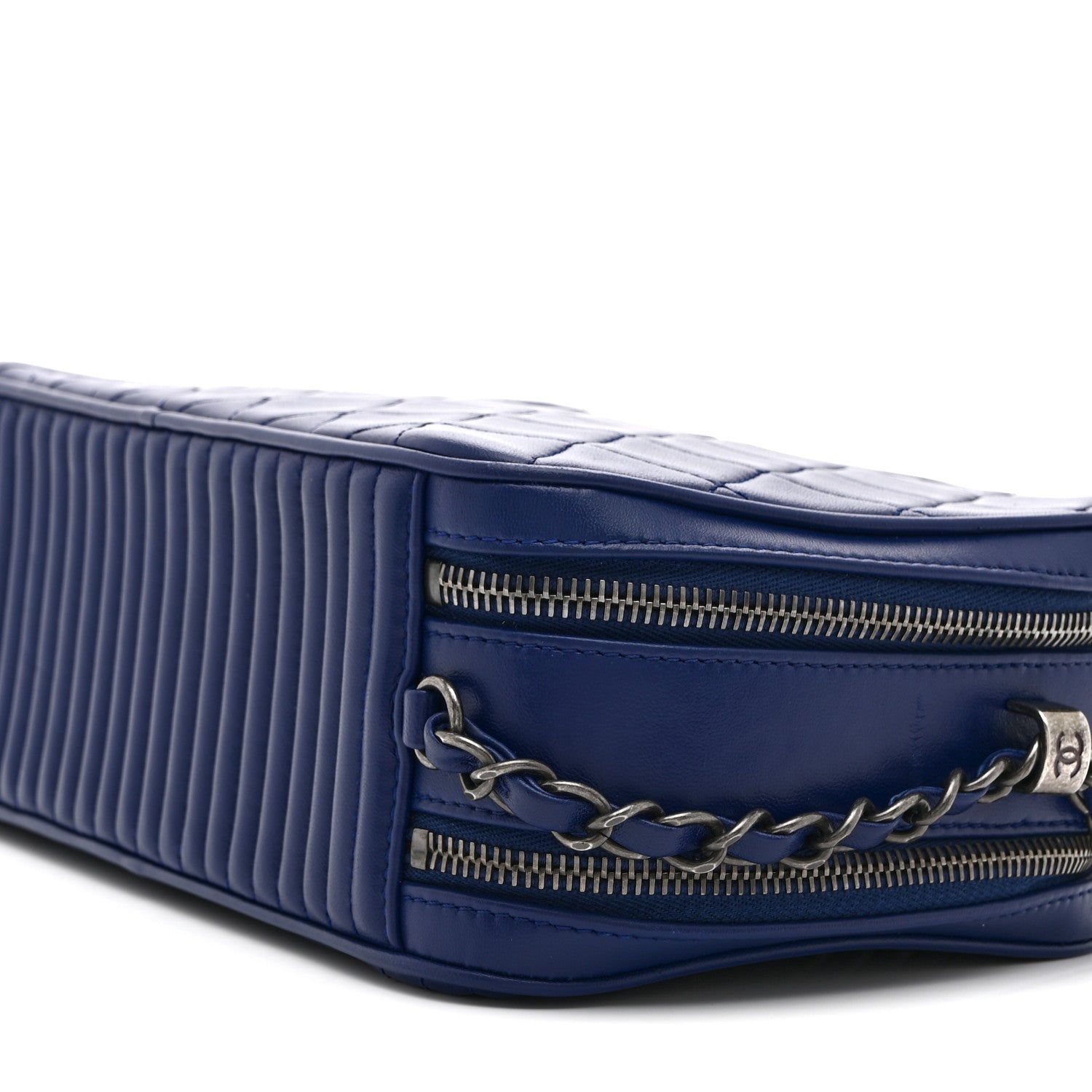 Chanel Lambskin Large Coco Boy Camera Case Blue 11 of 11