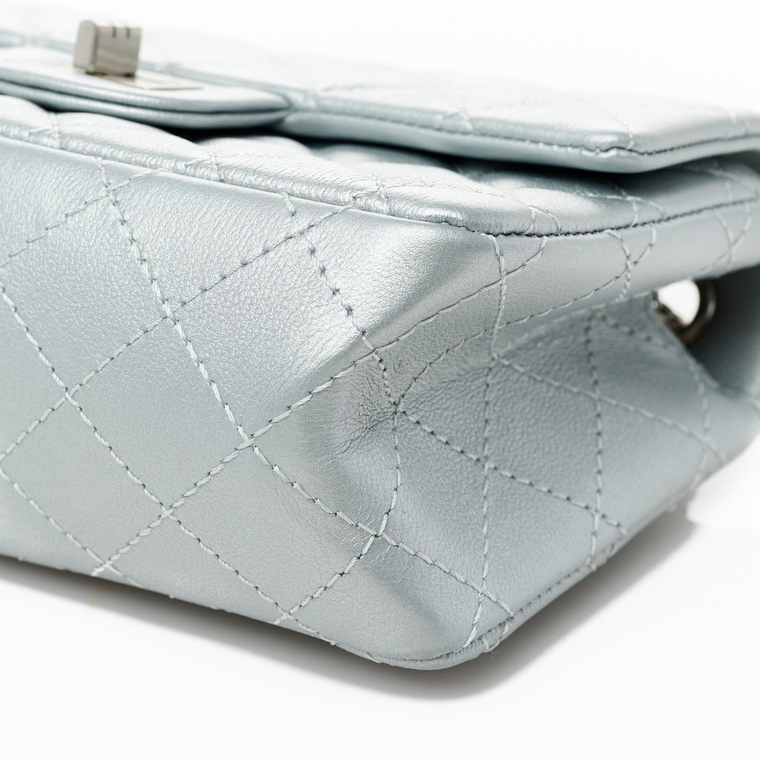 Chanel Metallic Grained Calfskin Quilted 2.55 Reissue Mini Flap Silver 9 of 9