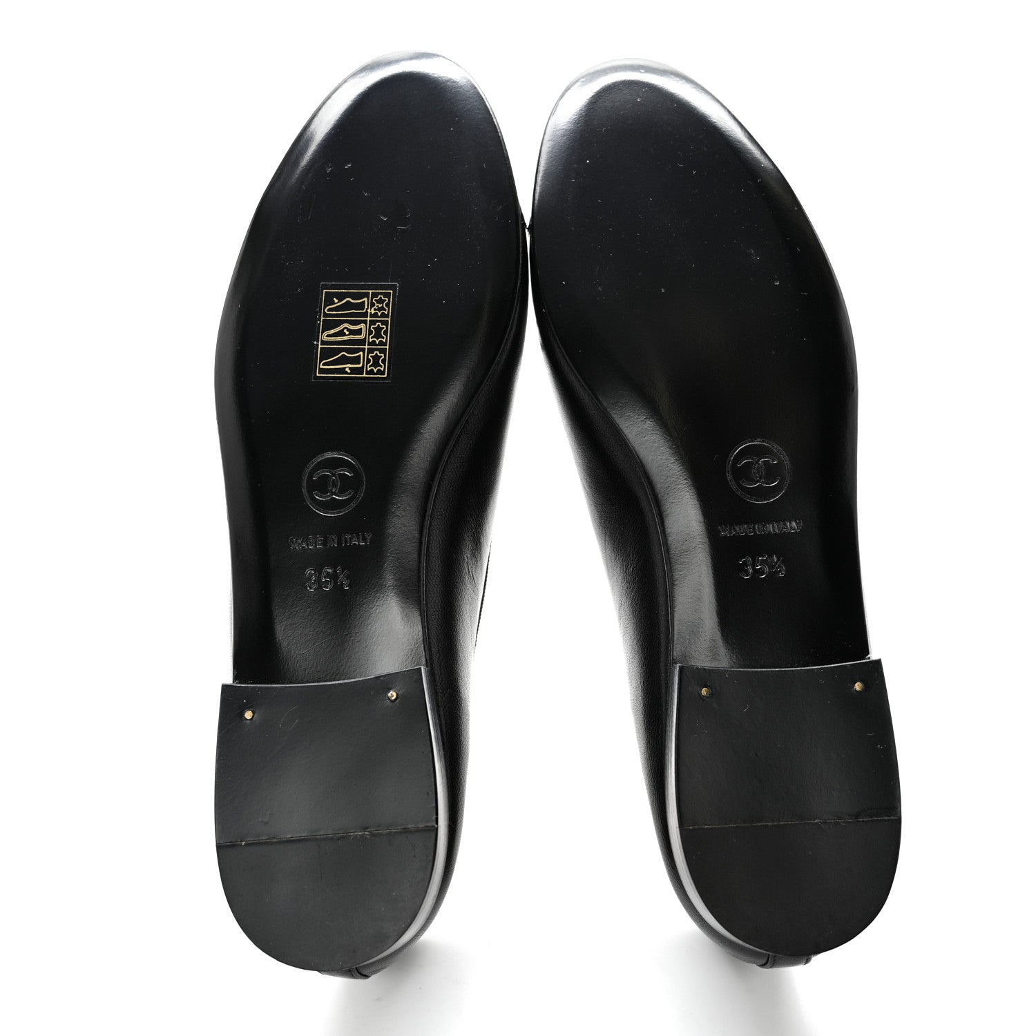 Chanel Lambskin Patent CC Cap Toe Ballerina Flats 35.5 Black 5 of 11