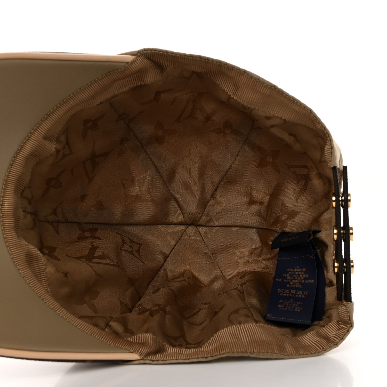 Louis Vuitton Monogram Polyester Silk LV Get Ready Cap M Beige 7 of 10