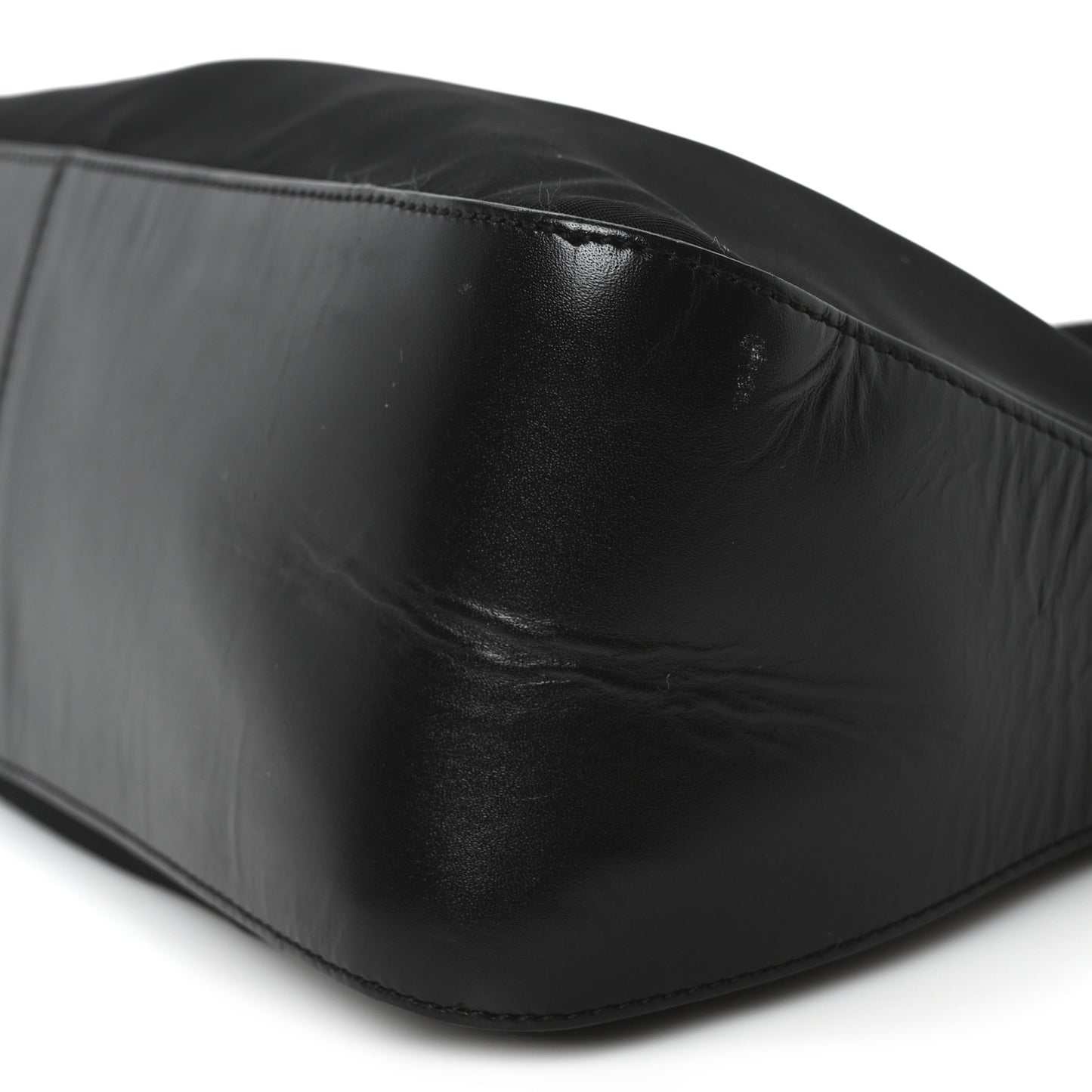 Tessuto Nylon Calfskin Pochette Black
