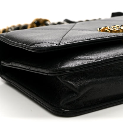 Chanel Goatskin Quilted Chanel 19 Wallet On Chain WOC Black 10 of 11