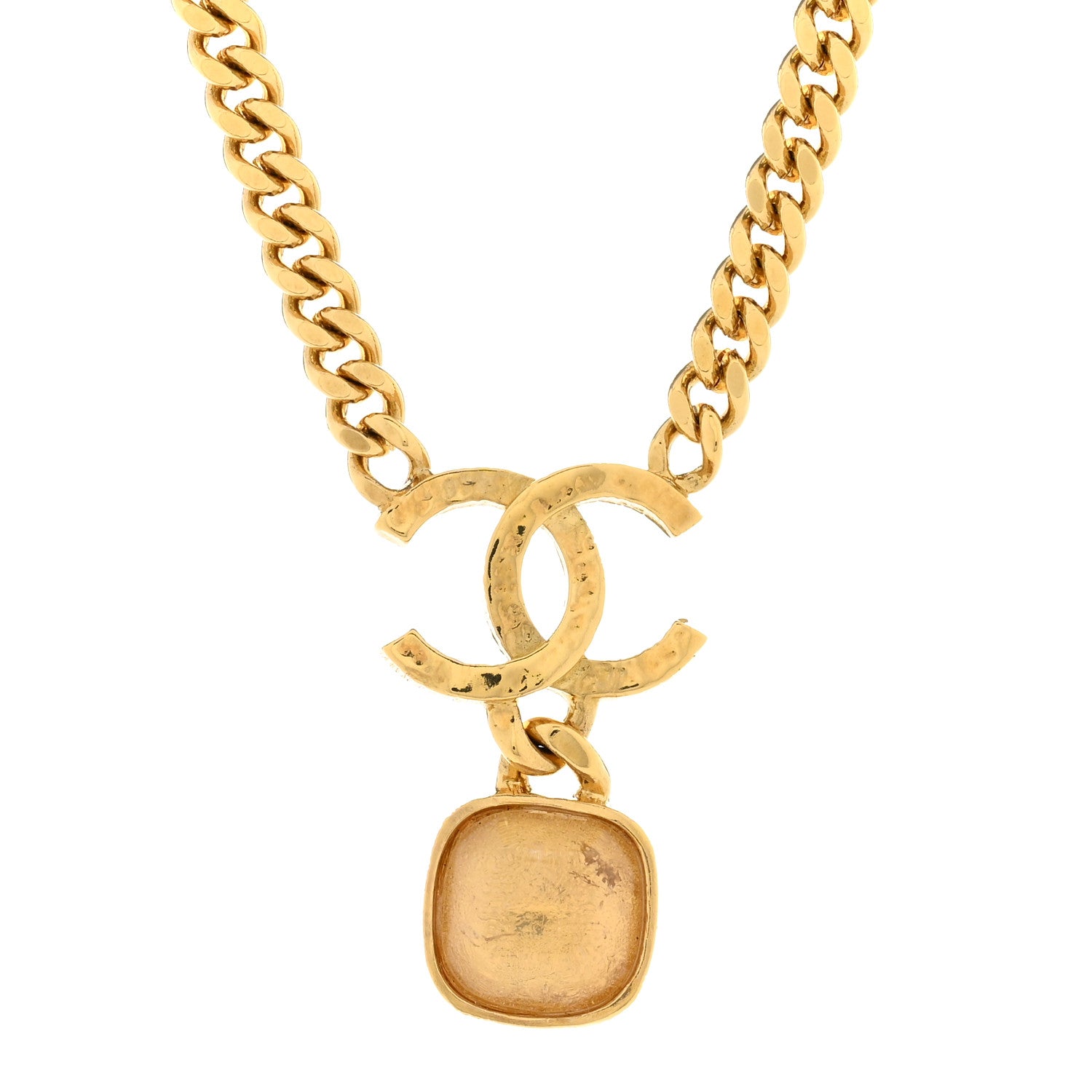 Chanel Metal Natural Stones CC Necklace Gold 4 of 6