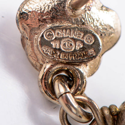 Chanel Pearl CC Camellia Dangle Earrings Gold 4 of 4