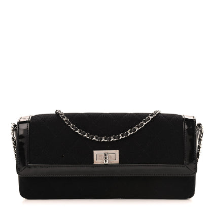Chanel Jersey Patent Quilted 2.55 Reissue East West Flap Black 1 of 13