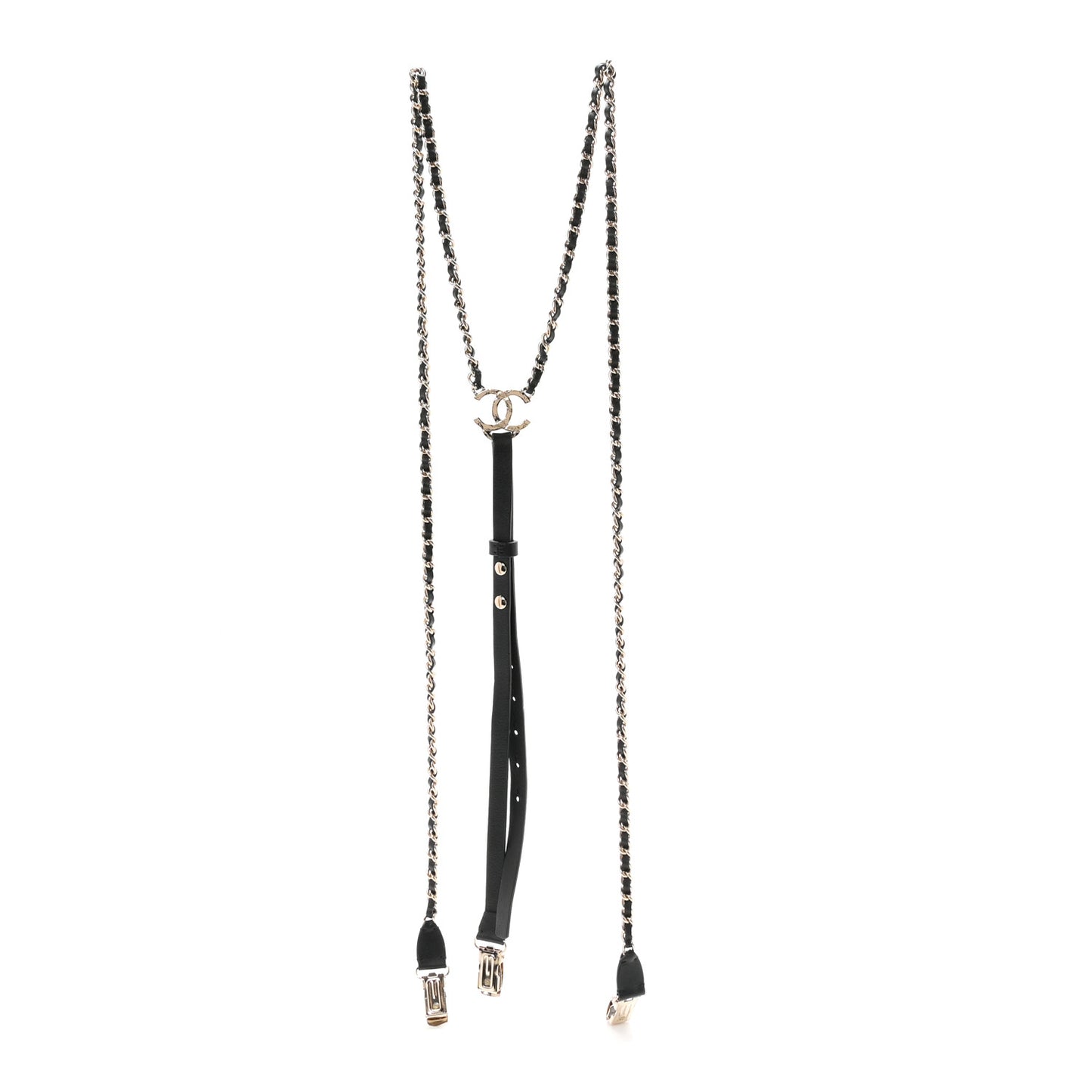 Calfskin CC Chain Suspenders XL Black
