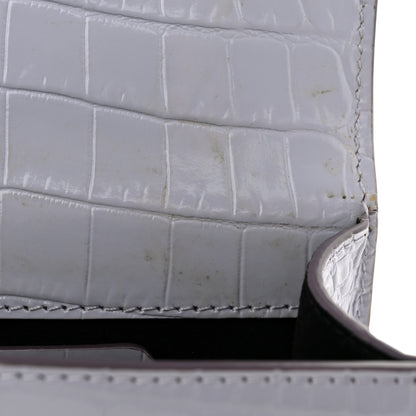 Alexander McQueen Shiny Crocodile Embossed Jeweled Satchel Lavender 13 of 13