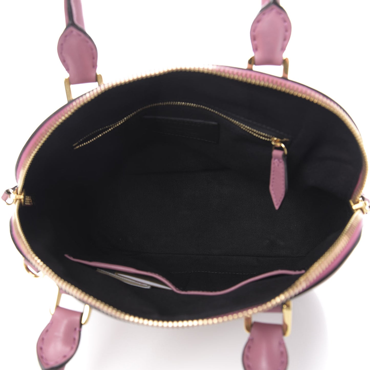 Bridle Calfskin House Check Small Orchard Bowling Bag Pink