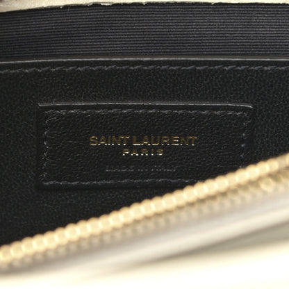 Saint Laurent Sheepskin Matelasse Chevron Monogram Medium College Bag Vintage Blanc 7 of 13