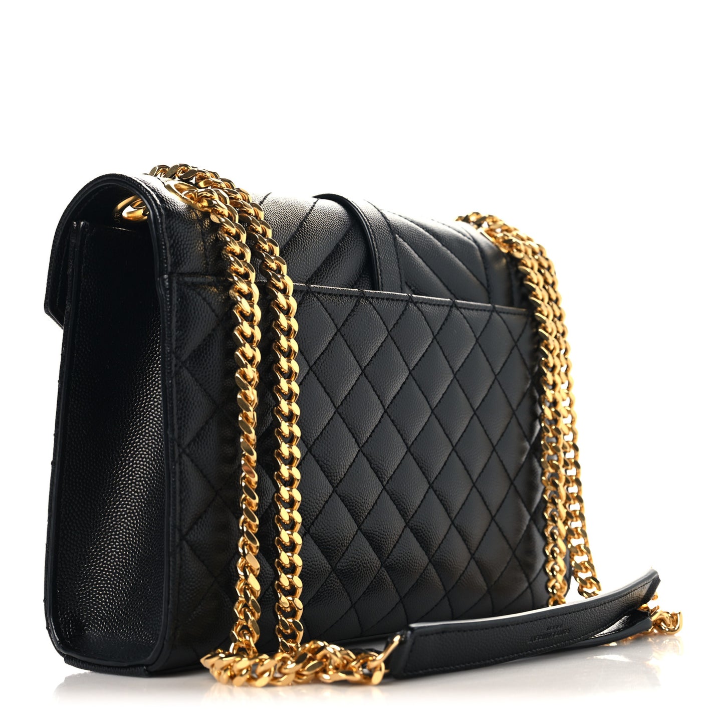 Grain De Poudre Textured Mixed Matelasse Triquilt Medium Monogram Satchel Black