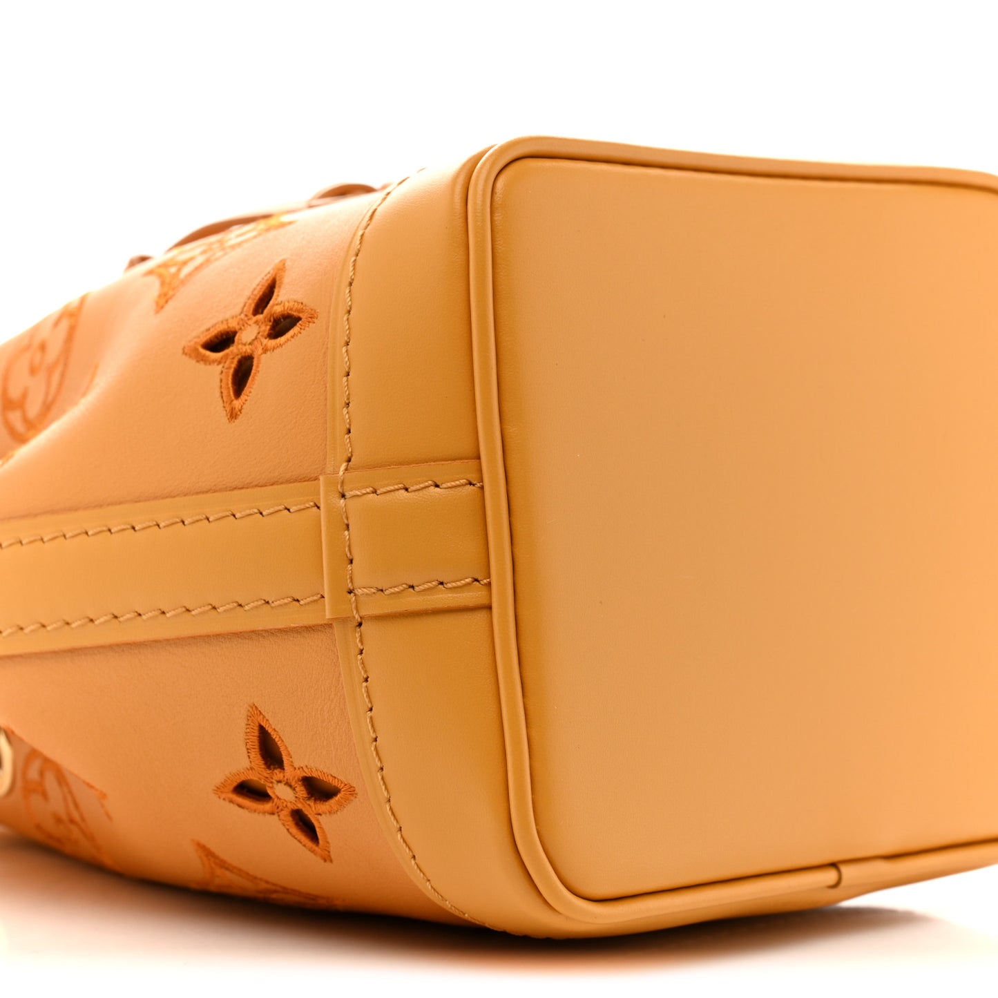 Perforated Calfskin Monogram Nano Noe Safran Yellow