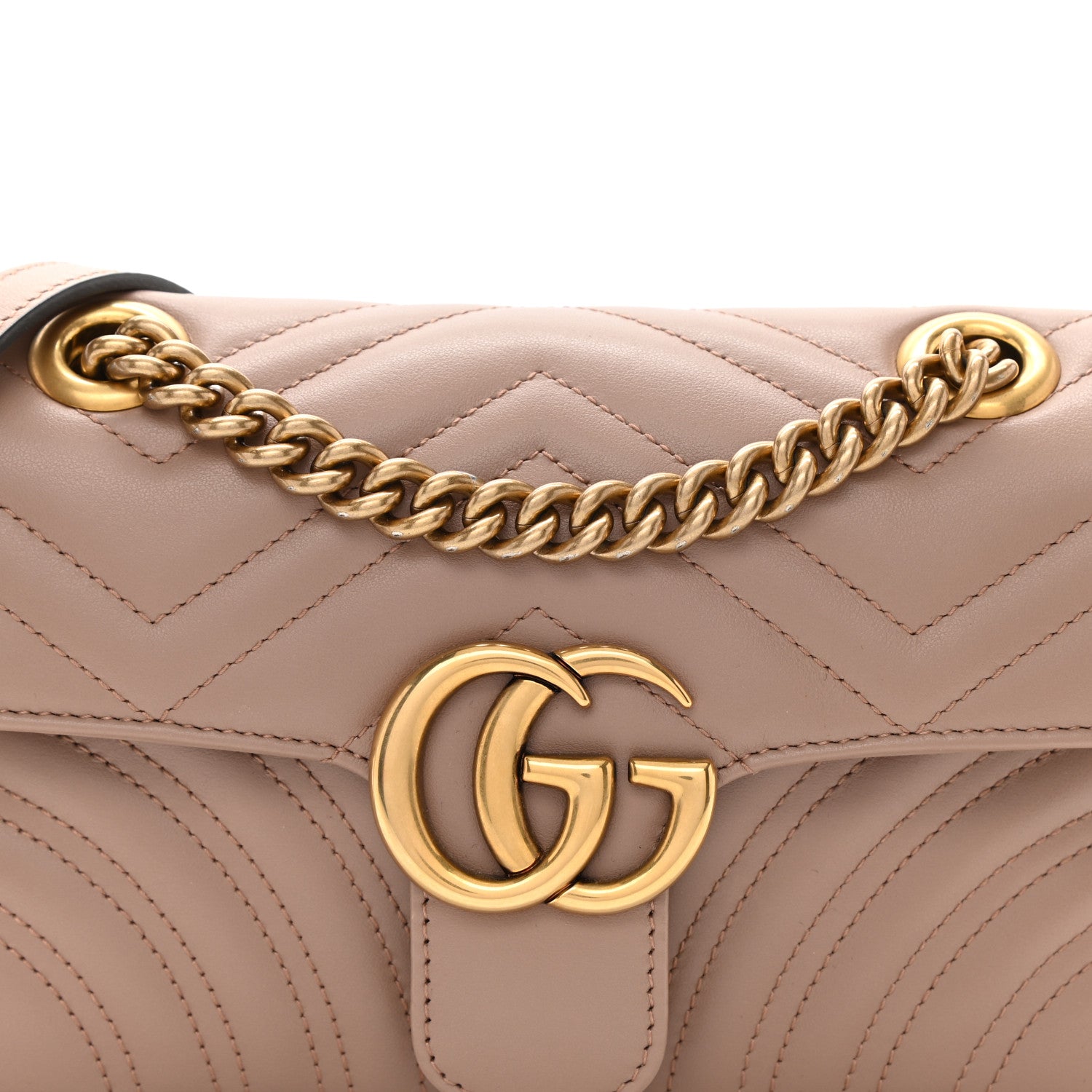 Gucci Calfskin Matelasse Mini GG Marmont Shoulder Bag Porcelain Rose 8 of 11