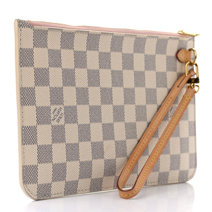 Louis Vuitton Damier Azur Neverfull MM GM Pochette Rose Ballerine 3 of 7