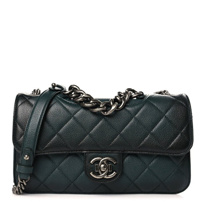 Chanel Goatskin Quilted Medium Perfect Edge Flap Green 1 of 9
