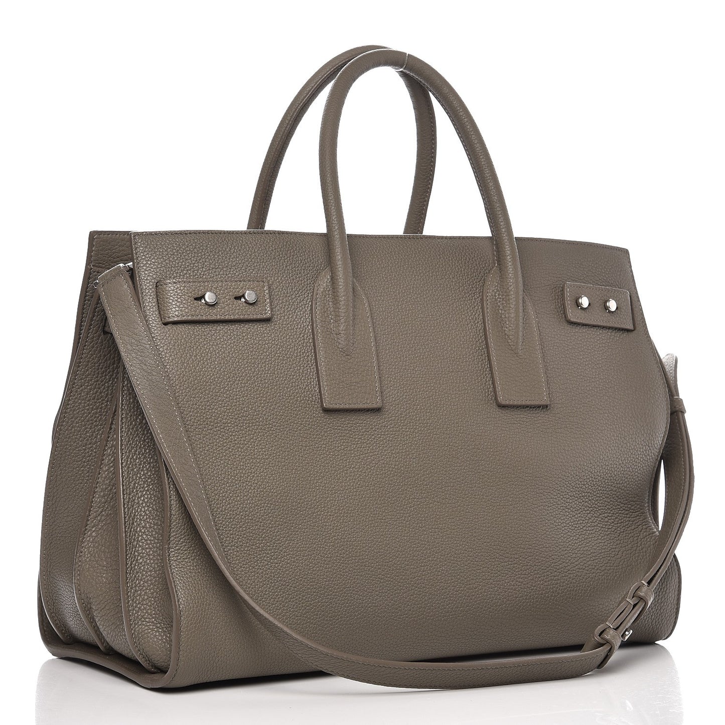 Grained Calfskin Medium Supple Sac De Jour Kaki Militaire