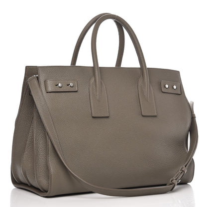 Saint Laurent Grained Calfskin Medium Supple Sac De Jour Kaki Militaire 3 of 9