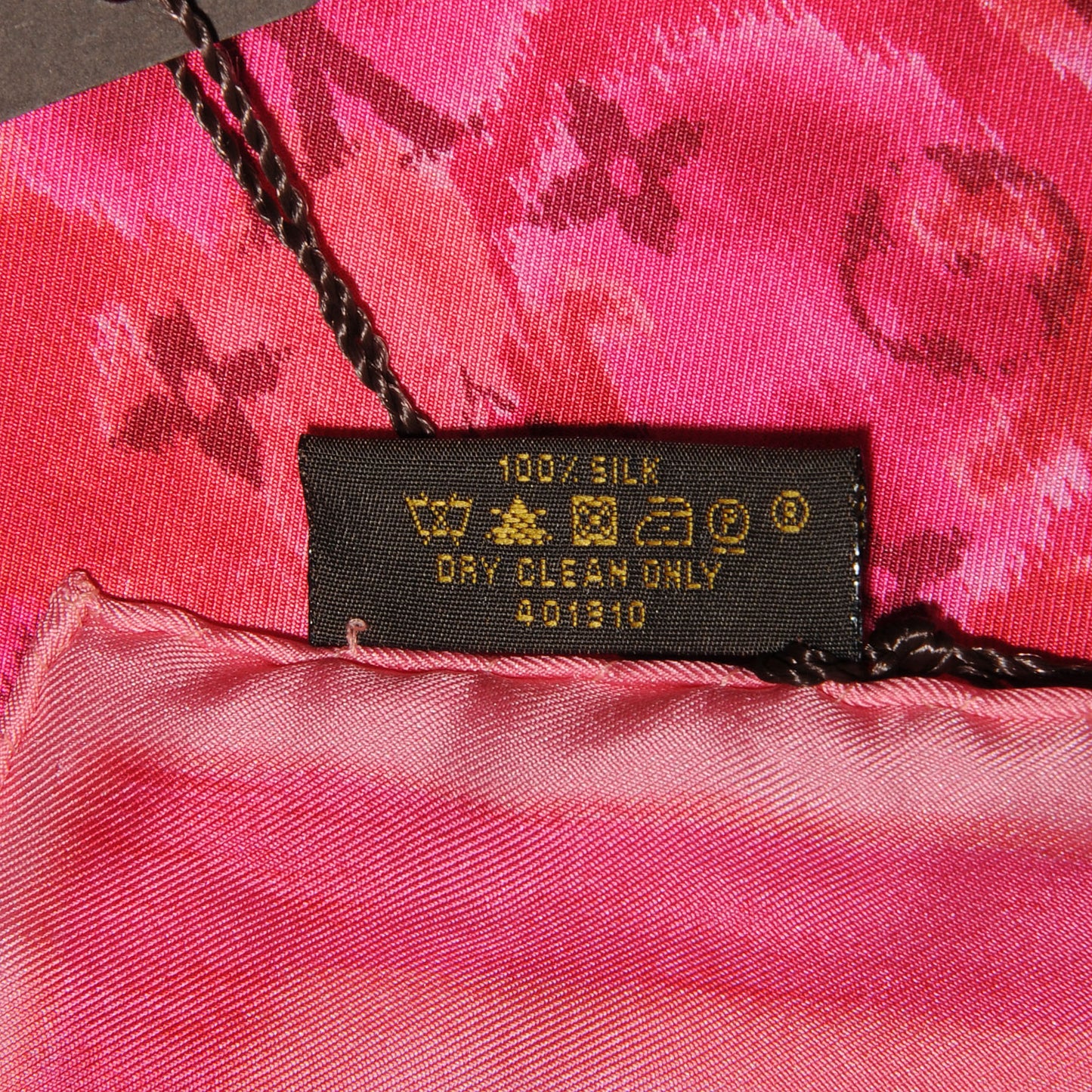 Silk Monogram Ikat Summer Square Scarf Rose Indien