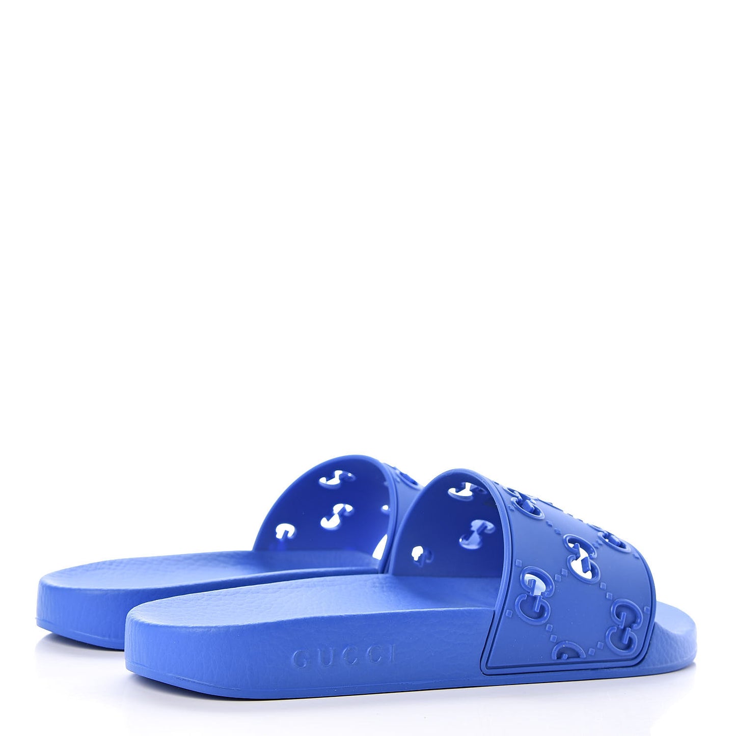 Rubber GG Monogram Mens Slide Sandals 9 Bright Splash