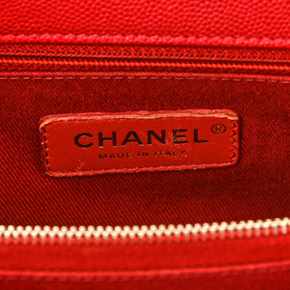 Chanel Caviar Quilted Small Coco Handle Flap Red 6 of 10