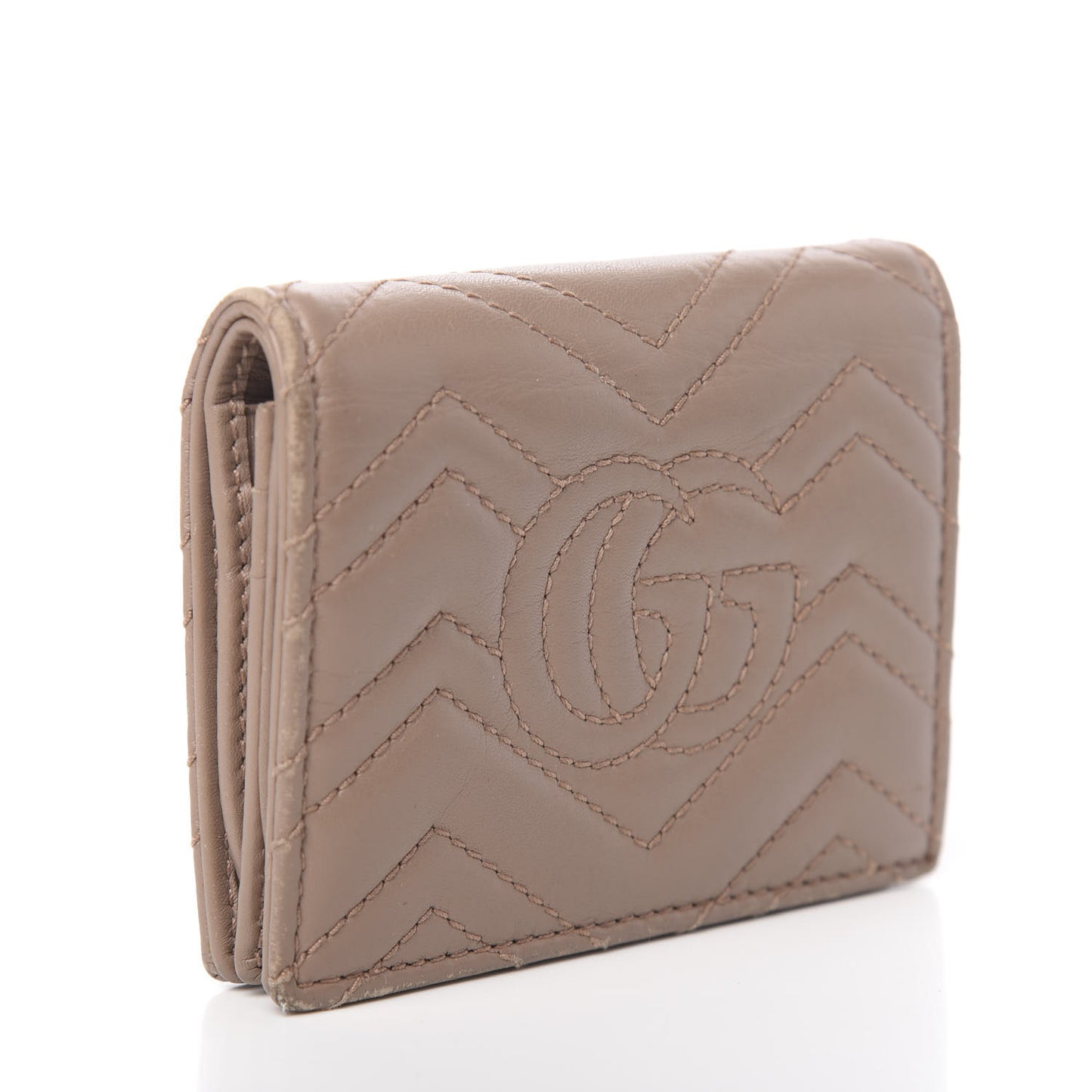 Calfskin Matelasse GG Marmont Card Case Porcelain Rose