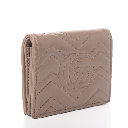 Gucci Calfskin Matelasse GG Marmont Card Case Porcelain Rose 3 of 13