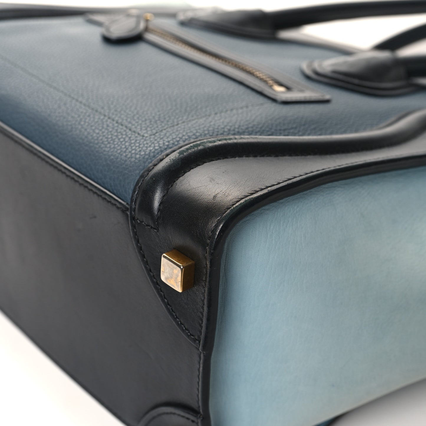 Drummed Calfskin Suede Tri-color Micro Luggage Multicolor