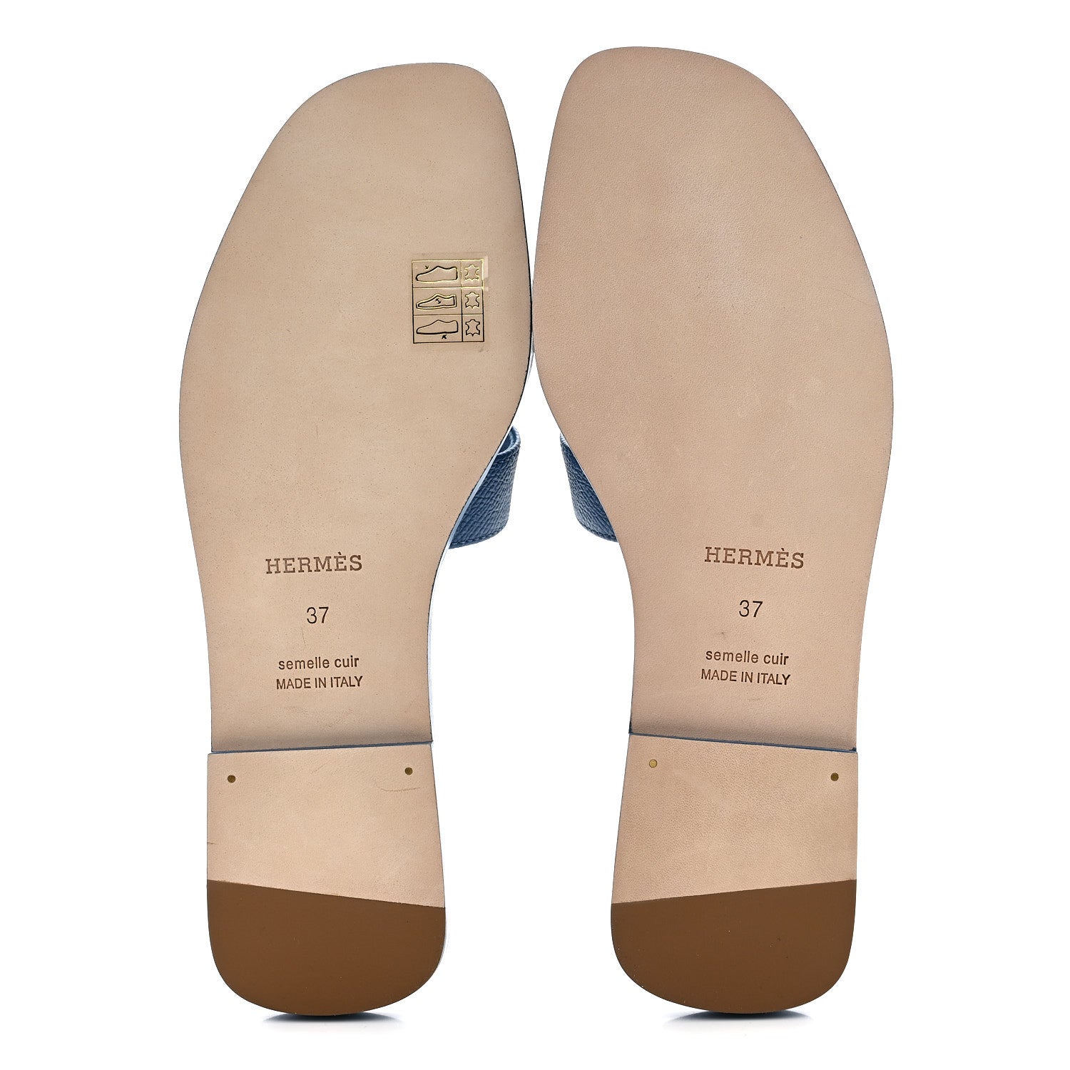 Hermes Epsom Oran Sandals 37 Bleu Bleuet 6 of 10