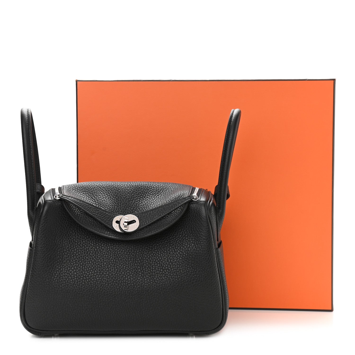 Hermes Taurillon Clemence Lindy 26 Black 12 of 12