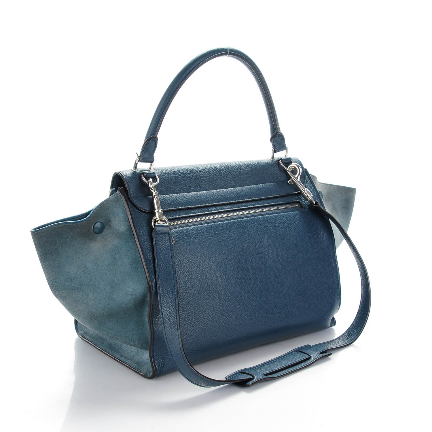 Celine Drummed Calfskin Suede Medium Trapeze Orage 3 of 12