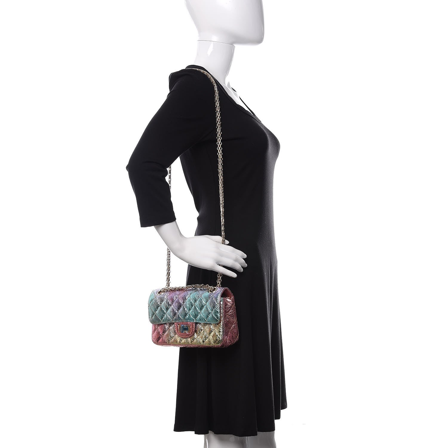 Chanel Metallic Goatskin Quilted Mini 2.55 Reissue Flap Multicolor 2 of 12