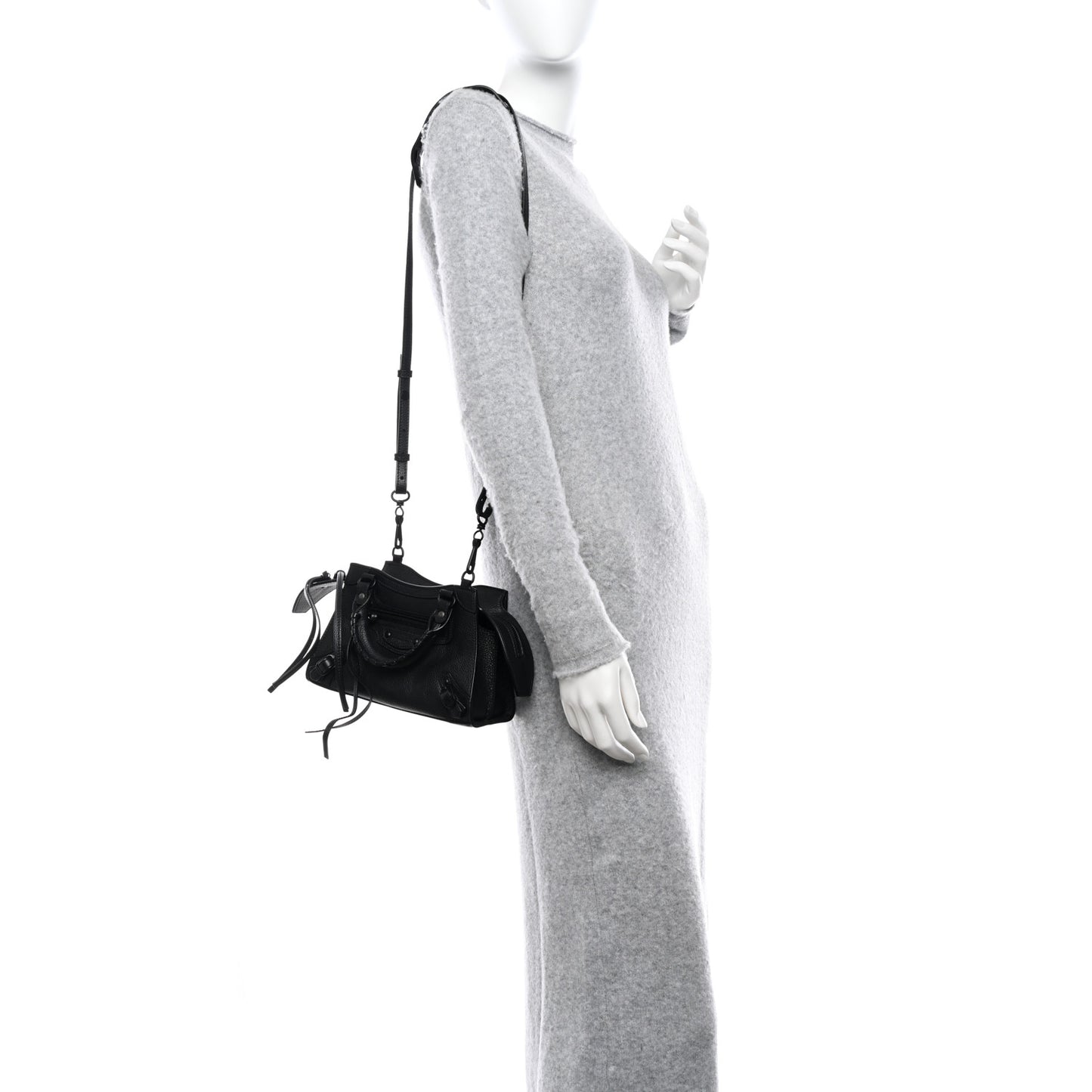 Grained Calfskin Neo Classic Black Hardware Mini City Black