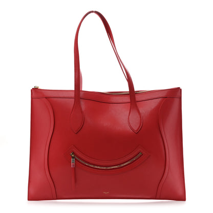 Celine Glossy Calfskin Flat Luggage Shoulder Bag Ultra Red 1 of 10