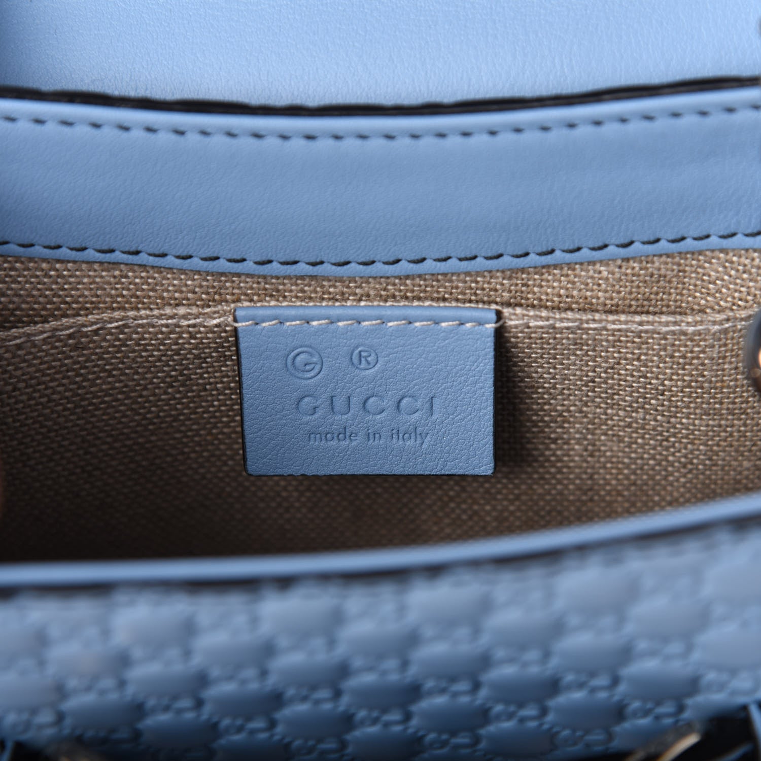 Gucci Soft Microguccissima Mini Emily Chain Shoulder Bag Mineral Blue 6 of 8