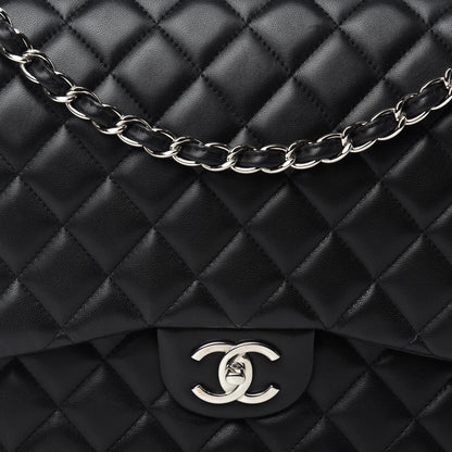 Chanel Lambskin Quilted Maxi Double Flap Black 13 of 13