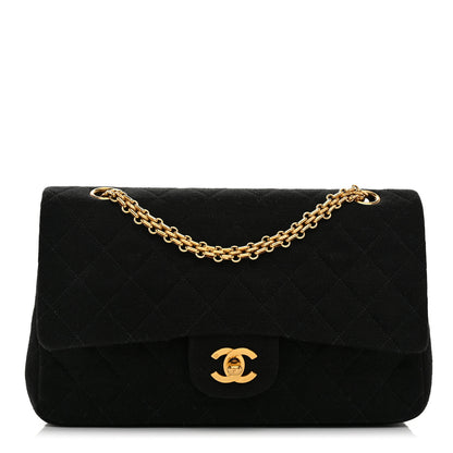 Chanel Jersey Quilted Small Double Flap Black 1 of 10