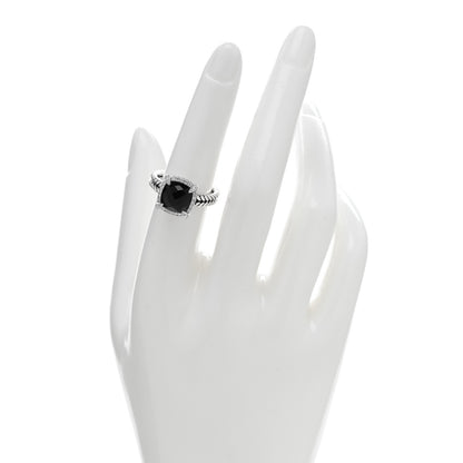 David Yurman Sterling Silver Diamond Black Onyx 9mm Chatelaine Pave Bezel Ring 53 6.5 2 of 4