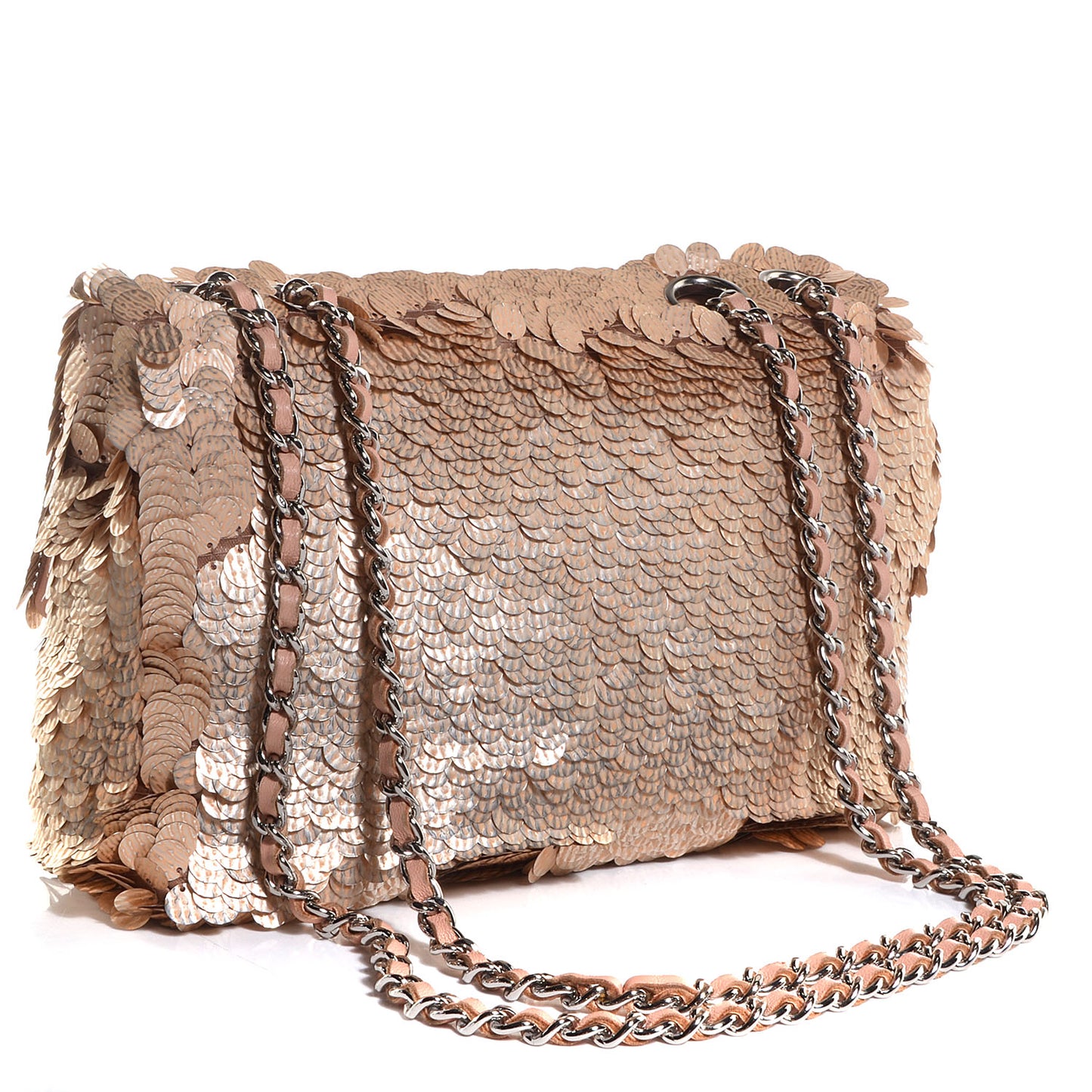 Sequin Paillette Small Flap Light Red