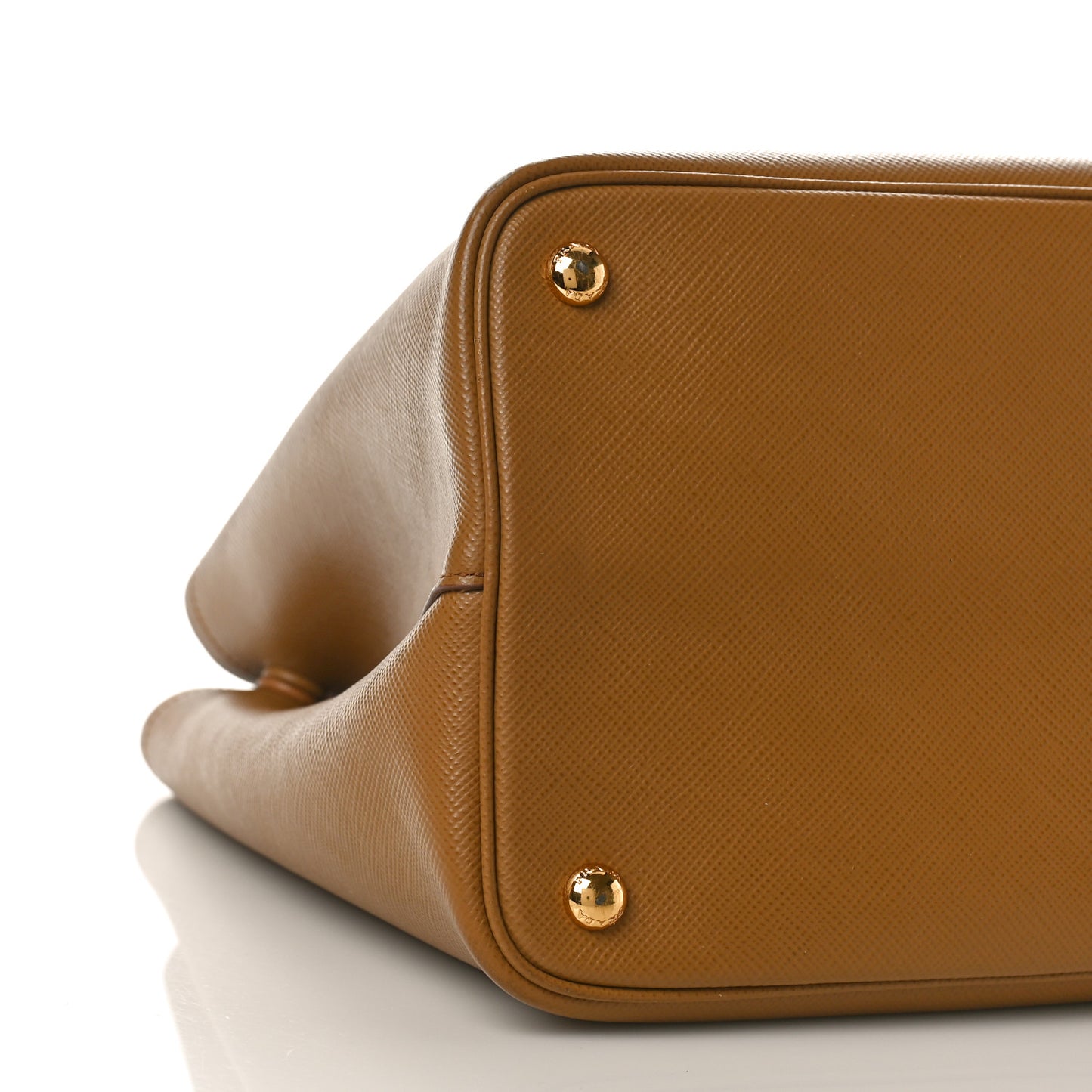 Saffiano Cuir Large Double Bag Caramel Fuoco
