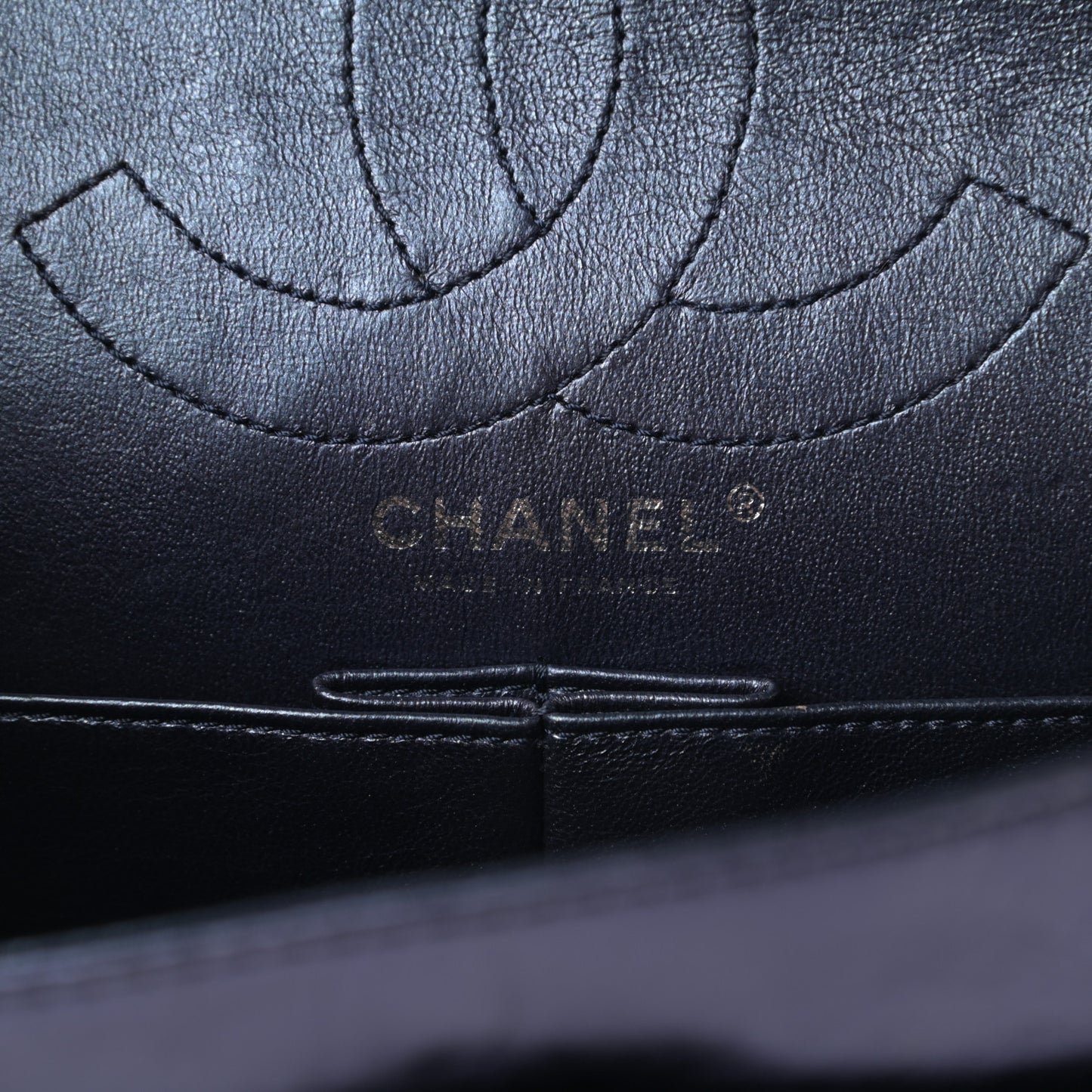 Metallic Aged Calfskin Quilted 2.55 Reissue 226 Flap Dark Navy Blue