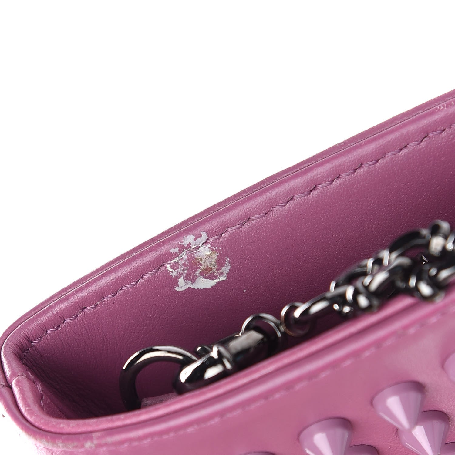 Christian Louboutin Calfskin Studded Loubiposh Clutch Rosette 8 of 8