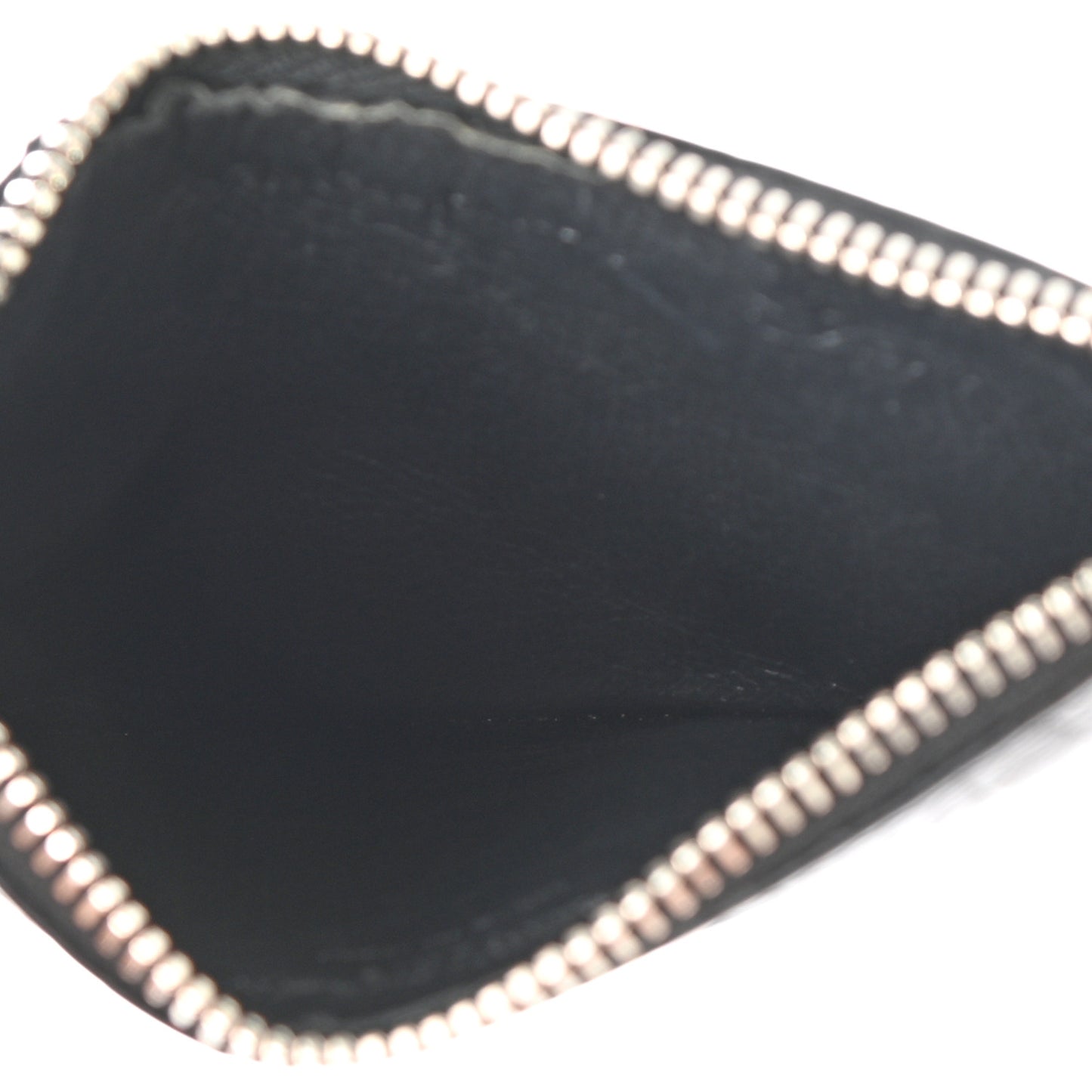 Calfskin Crocodile Embossed 5 Fragments Zip Pouch Card Holder Black
