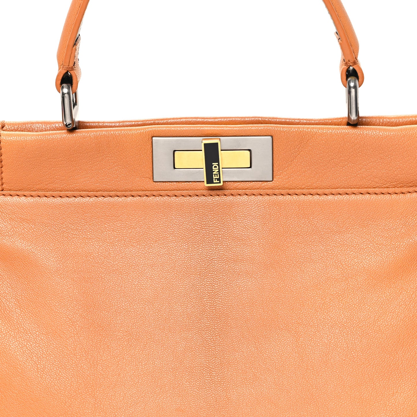 Goatskin Snakeskin Medium Peekaboo Iconic Satchel Brown
