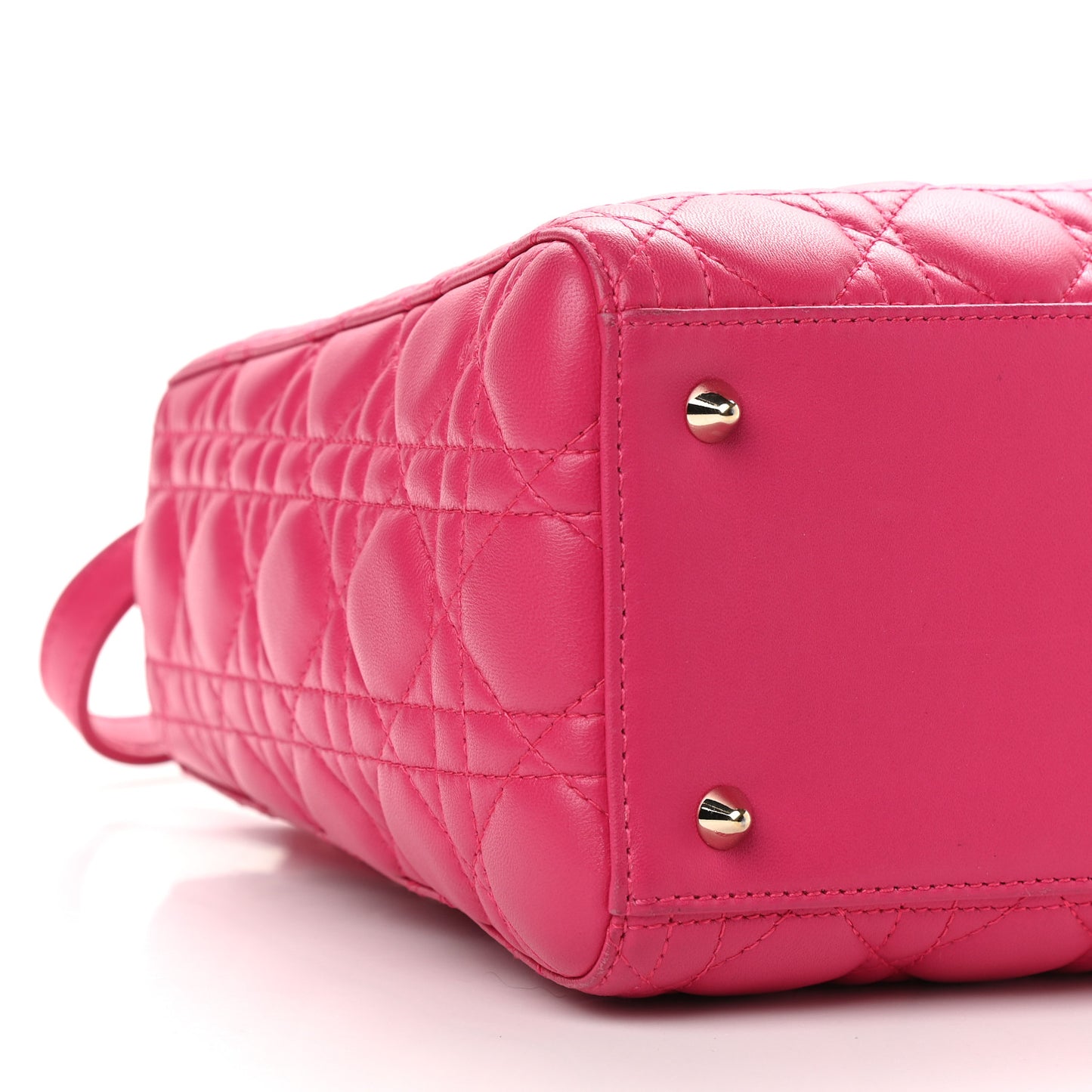 Lambskin Cannage Medium Lady Dior Fuchsia