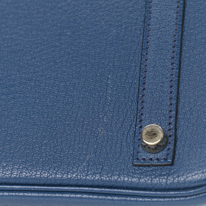 Hermes Chevre Mysore Horseshoe Birkin 30 Bleu de Malte Ciel 10 of 13