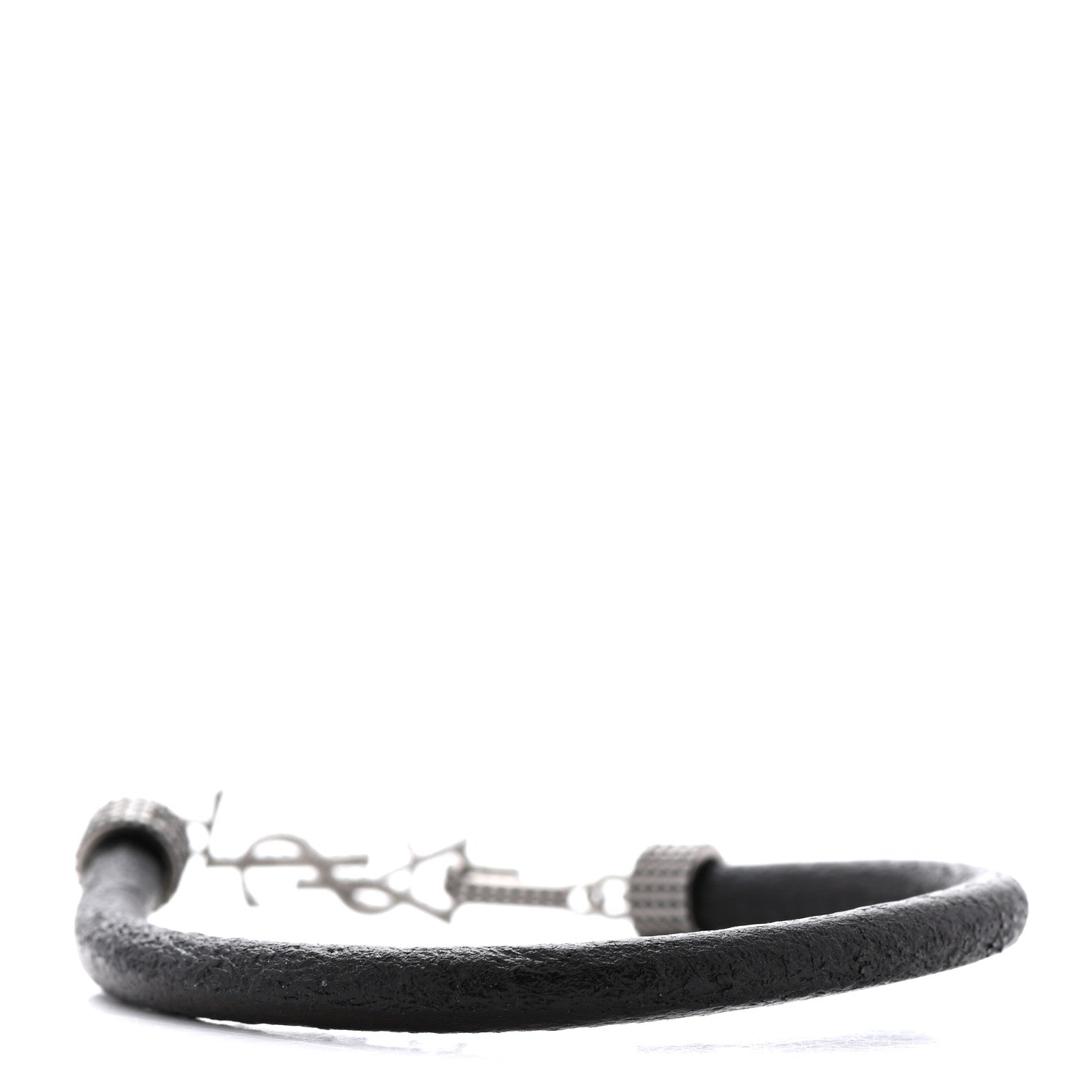 Saint Laurent Crinkled Calfskin Opyum Bracelet Black 3 of 4