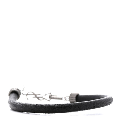 Saint Laurent Crinkled Calfskin Opyum Bracelet Black 3 of 4